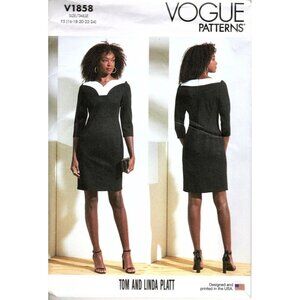 Vogue V1858 Misses 16 to 24 Tom and Linda Platt Dress UNCUT Sewing Pattern